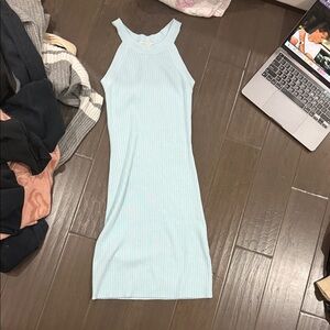 Wayf Sleeveless Knit Midi Dress - Soft Blue